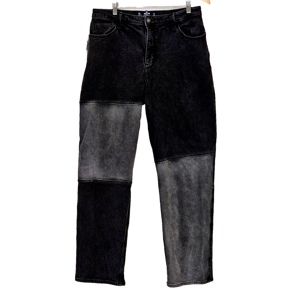Hollister Jeans Vintage Men's Grey Black Ultra High Rise Dad Jean 32Wx33L